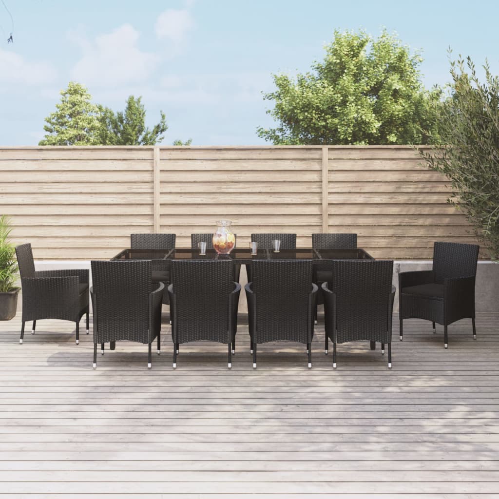 Set Mobilier De Grădină Cu Perne, 5 Piese, Negru, Poliratan