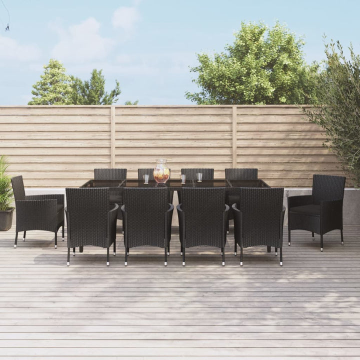 Set Mobilier De Grădină Cu Perne, 5 Piese, Negru, Poliratan
