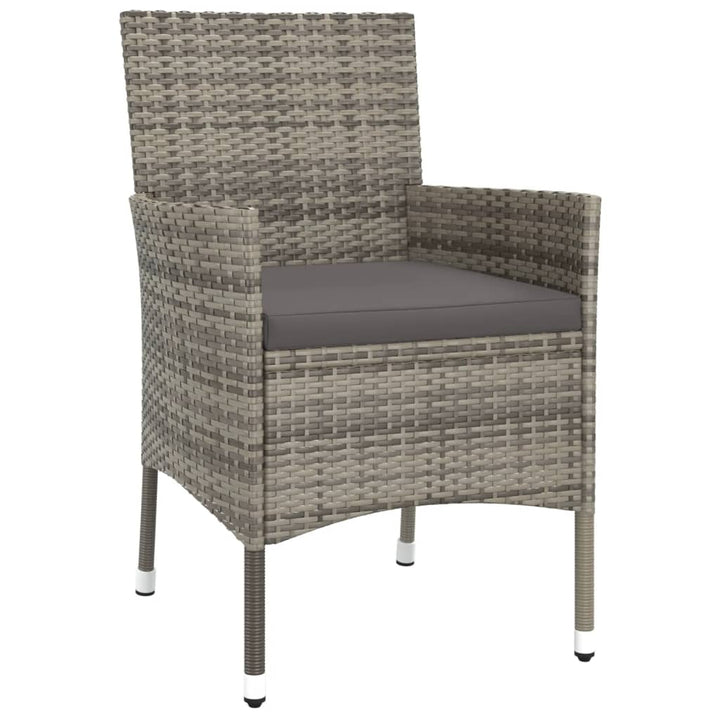 Set Mobilier De Grădină Cu Perne, 3 Piese, Gri, Poliratan