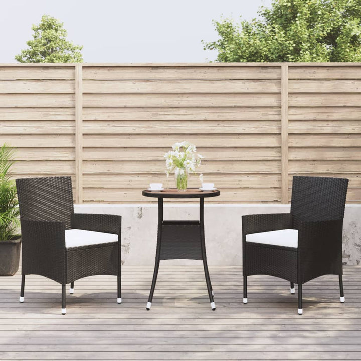 Set Bistro De Grădină Cu Perne, 3 Piese, , Poliratan