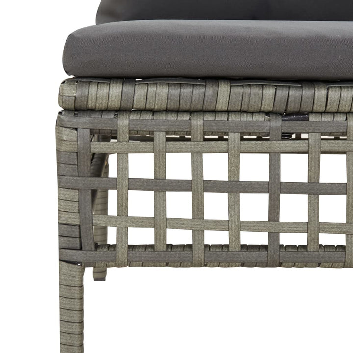 Set Mobilier De Grădină Cu Perne, 9 Piese, Gri, Poliratan