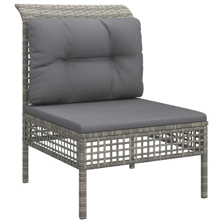 Set Mobilier De Grădină Cu Perne, 10 Piese, Gri, Poliratan