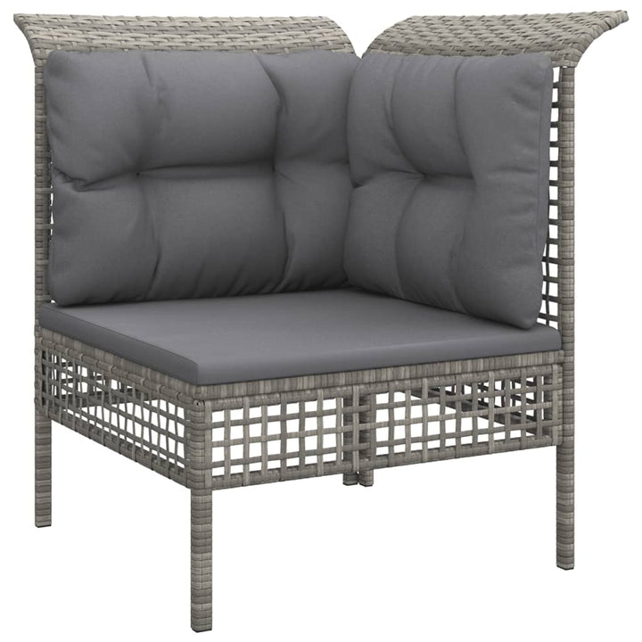 Set Mobilier De Grădină Cu Perne, 8 Piese, Gri, Poliratan