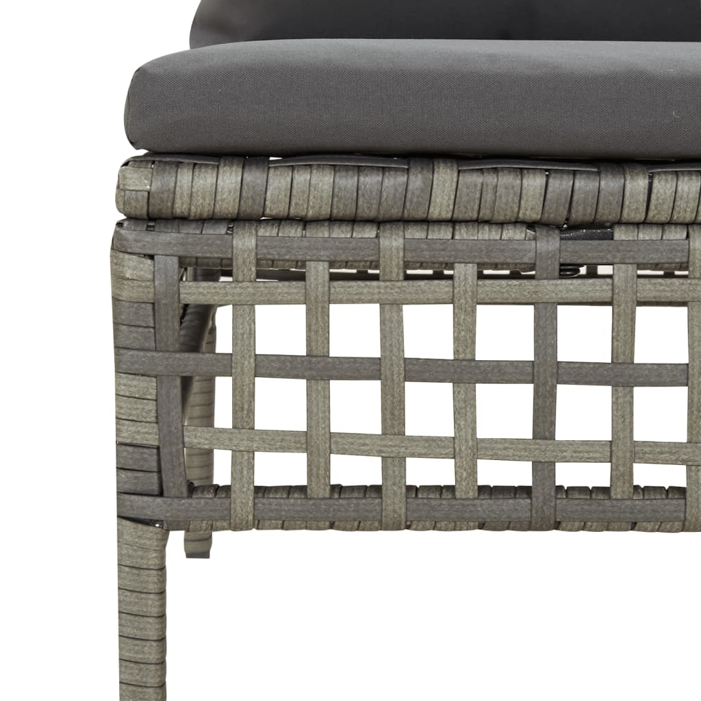 Set Mobilier De Grădină Cu Perne, 8 Piese, Gri, Poliratan