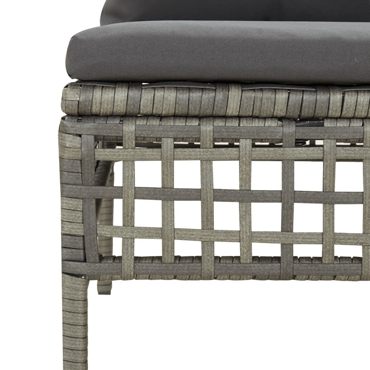 Set Mobilier De Grădină Cu Perne, 8 Piese, Gri, Poliratan