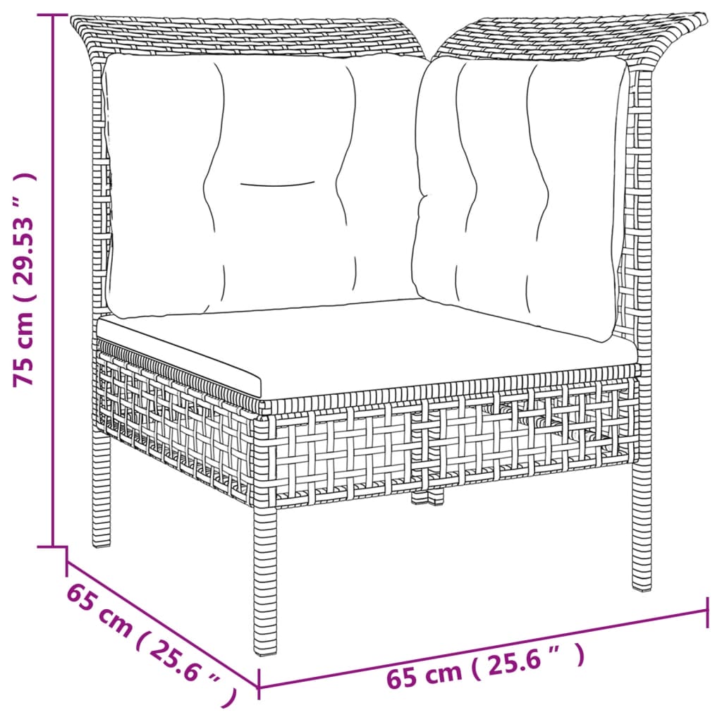 Set Mobilier De Grădină Cu Perne, 8 Piese, Gri, Poliratan