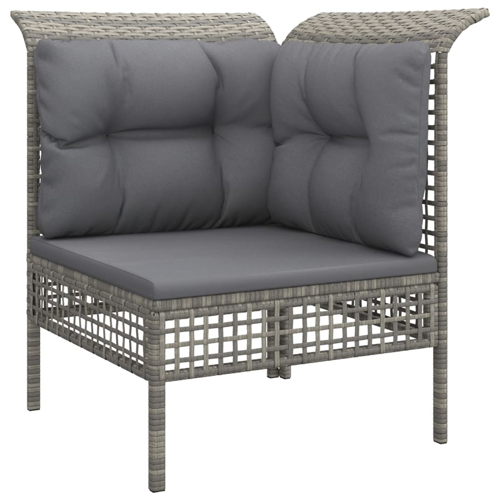 Set Mobilier De Grădină Cu Perne, 9 Piese, Gri, Poliratan