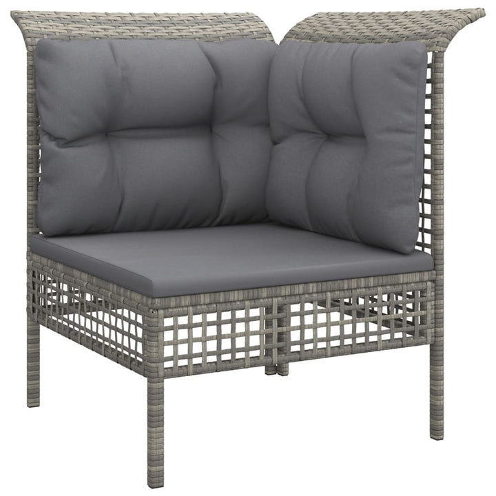 Set Mobilier De Grădină Cu Perne, 9 Piese, Gri, Poliratan