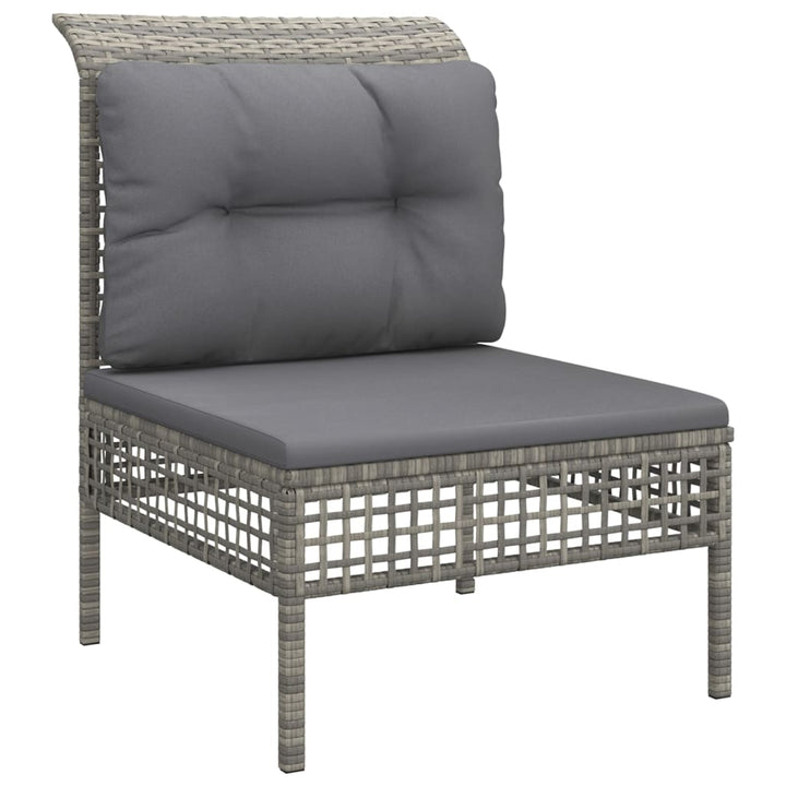 Set Mobilier De Grădină Cu Perne, 9 Piese, Gri, Poliratan