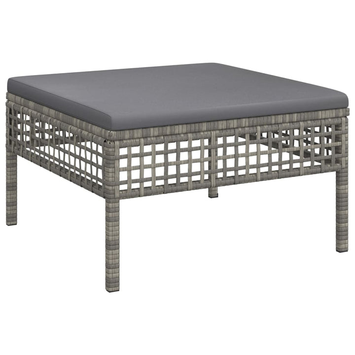 Set Mobilier De Grădină Cu Perne, 9 Piese, Gri, Poliratan