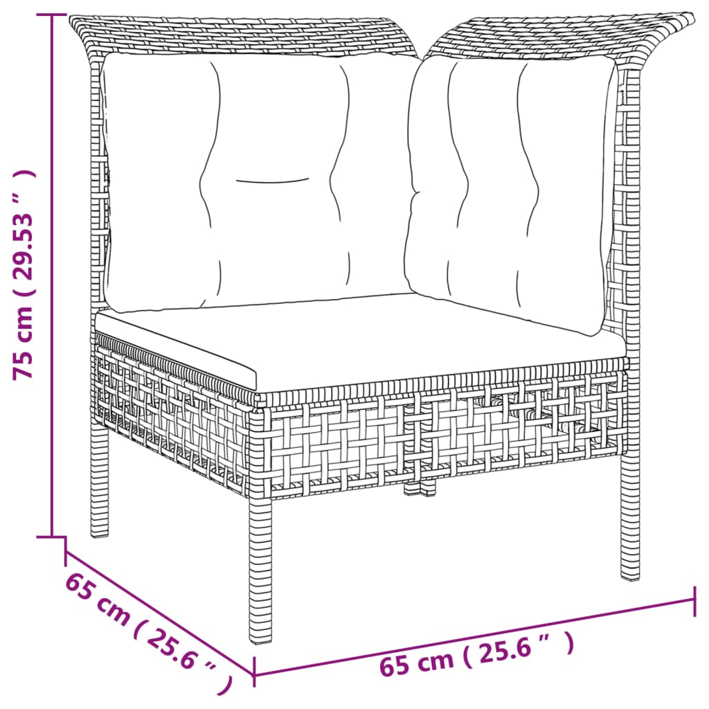 Set Mobilier De Grădină Cu Perne, 9 Piese, Gri, Poliratan