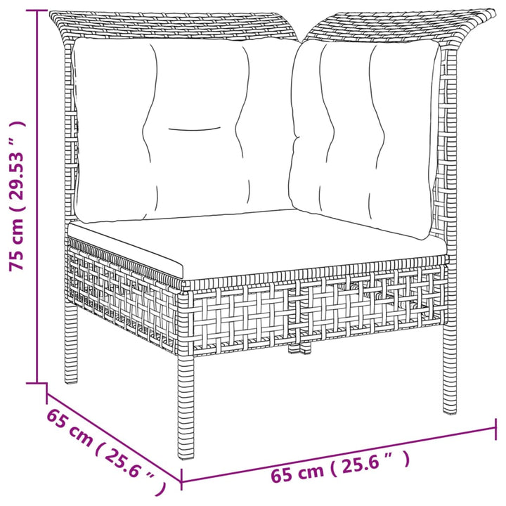 Set Mobilier De Grădină Cu Perne, 9 Piese, Gri, Poliratan