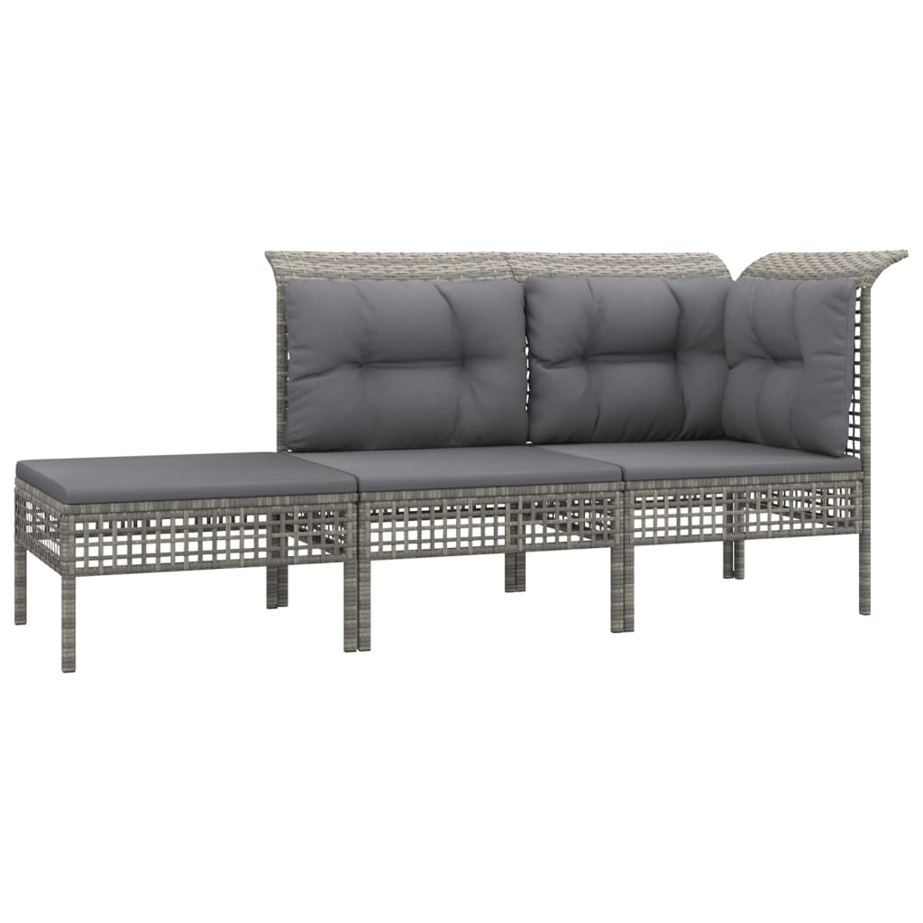 Set Mobilier De Grădină Cu Perne, 7 Piese, Gri, Poliratan