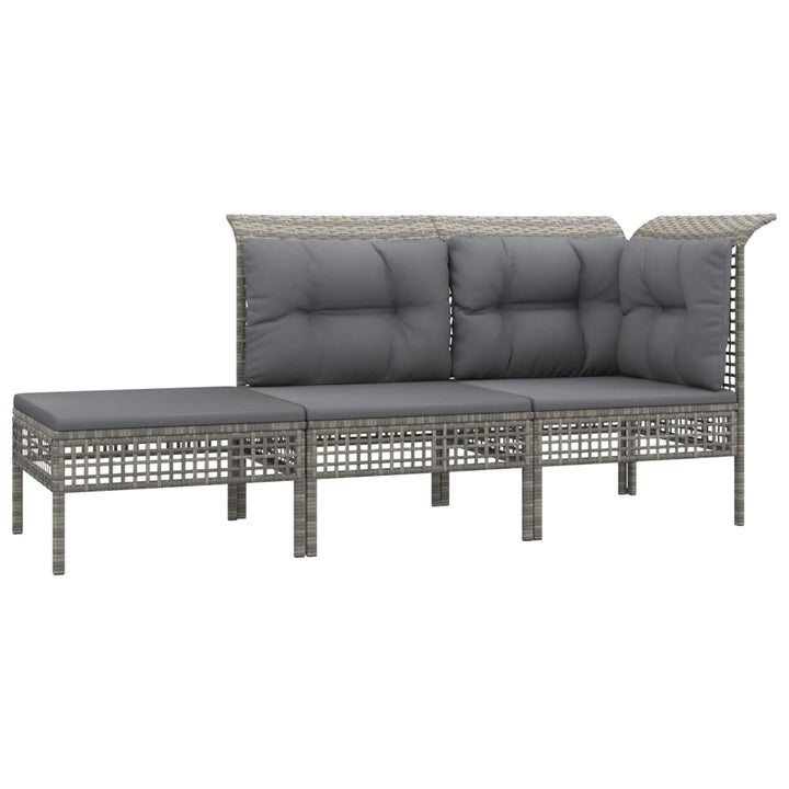 Set Mobilier De Grădină Cu Perne, 7 Piese, Gri, Poliratan