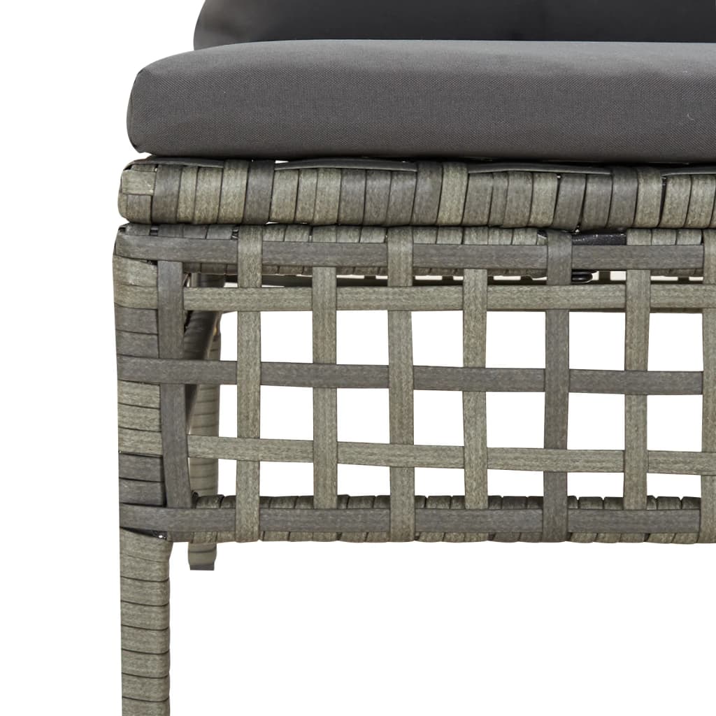 Set Mobilier De Grădină Cu Perne, 7 Piese, Gri, Poliratan