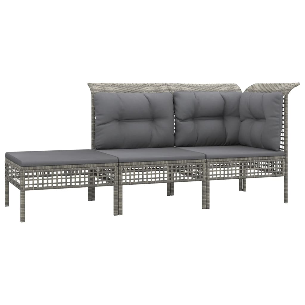 Set Mobilier De Grădină Cu Perne, 7 Piese, Gri, Poliratan