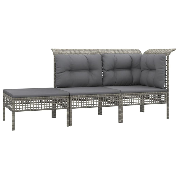 Set Mobilier De Grădină Cu Perne, 7 Piese, Gri, Poliratan
