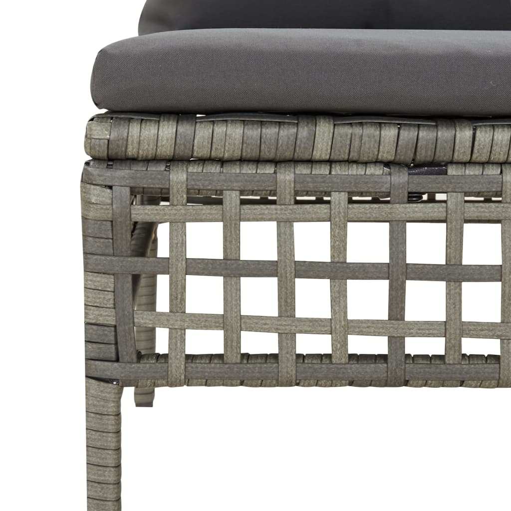 Set Mobilier De Grădină Cu Perne, 9 Piese, Gri, Poliratan