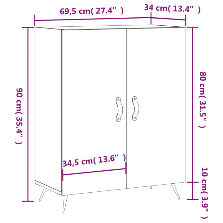 Dulap, , 69,5X34X90 Cm, Lemn Compozit