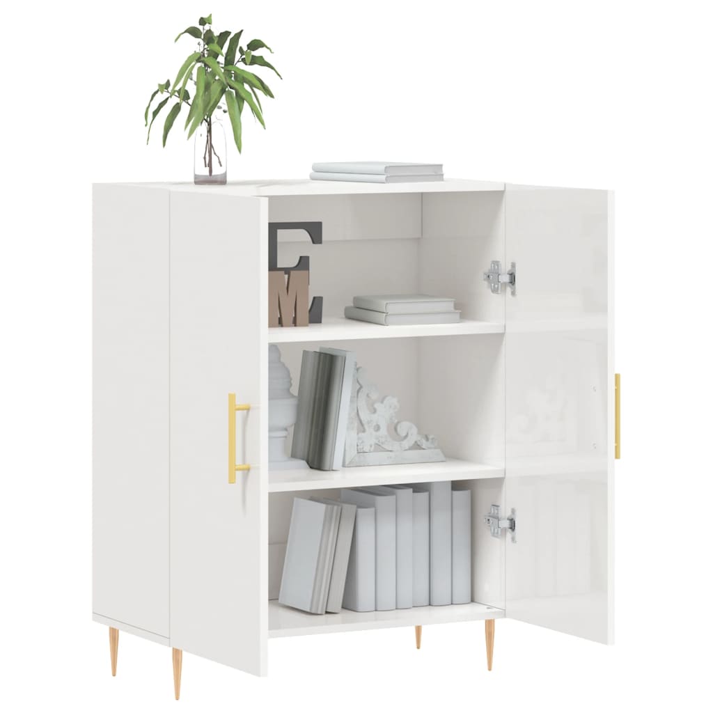Dulap, Alb Extralucios, 69,5X34X90 Cm, Lemn Compozit