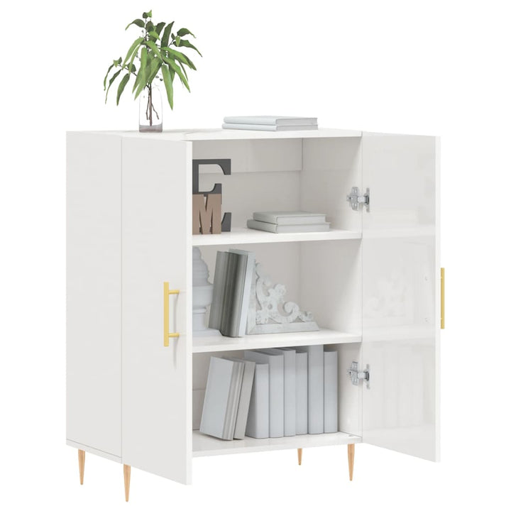 Dulap, Alb Extralucios, 69,5X34X90 Cm, Lemn Compozit
