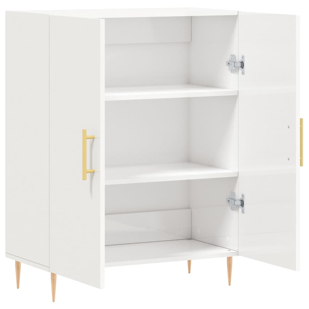 Dulap, Alb Extralucios, 69,5X34X90 Cm, Lemn Compozit