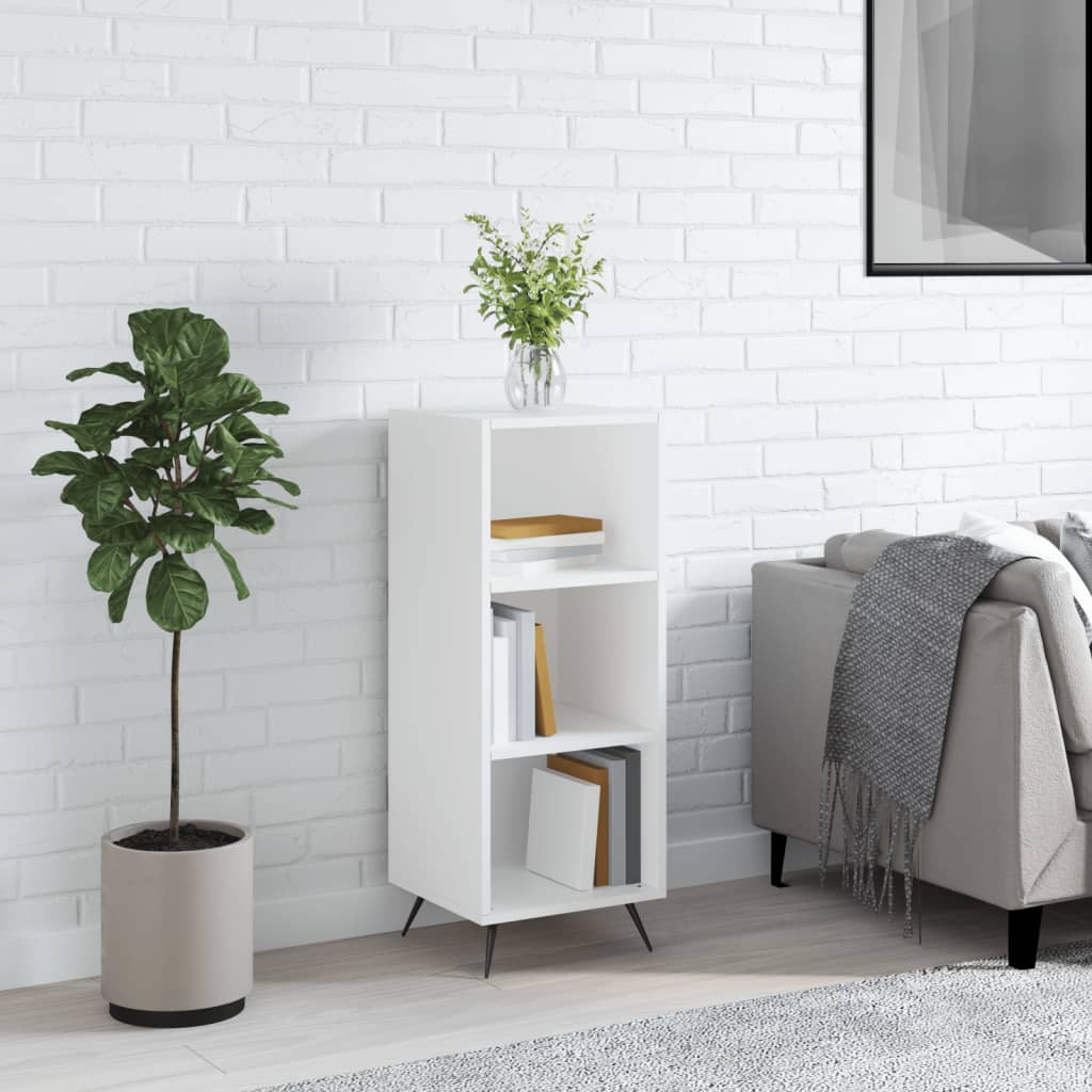Dulap Cu Rafturi, Alb Extralucios, 34,5X32,5X90Cm Lemn Compozit