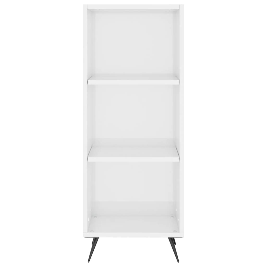 Dulap Cu Rafturi, Alb Extralucios, 34,5X32,5X90Cm Lemn Compozit