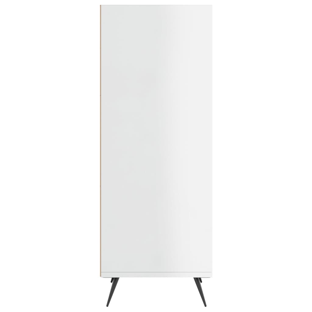 Dulap Cu Rafturi, Alb Extralucios, 34,5X32,5X90Cm Lemn Compozit
