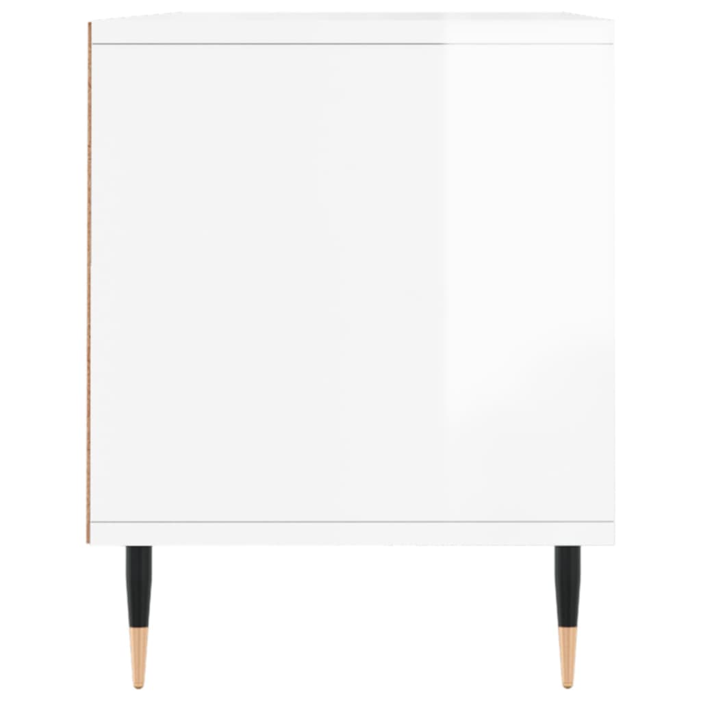 Comodă Tv, Alb Extralucios, 100X34,5X44,5 Cm, Lemn Prelucrat