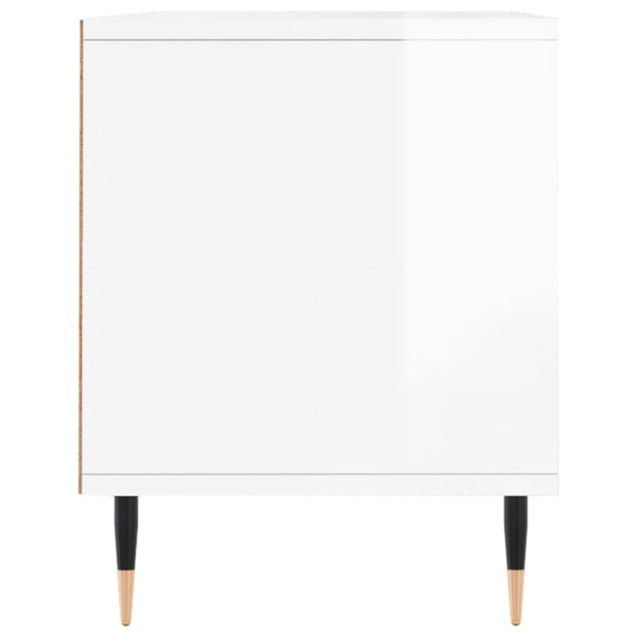 Comodă Tv, Alb Extralucios, 100X34,5X44,5 Cm, Lemn Prelucrat