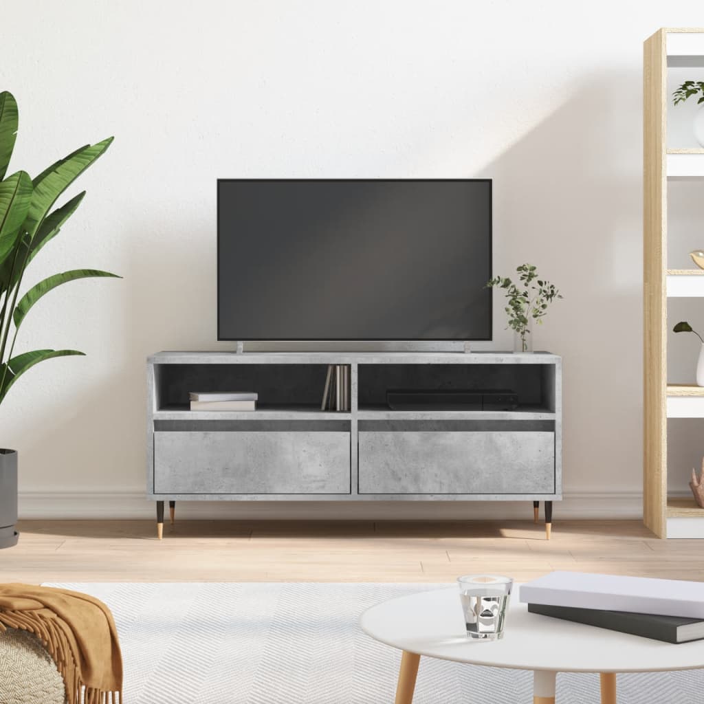 Comodă Tv, Alb Extralucios, 100X34,5X44,5 Cm, Lemn Prelucrat