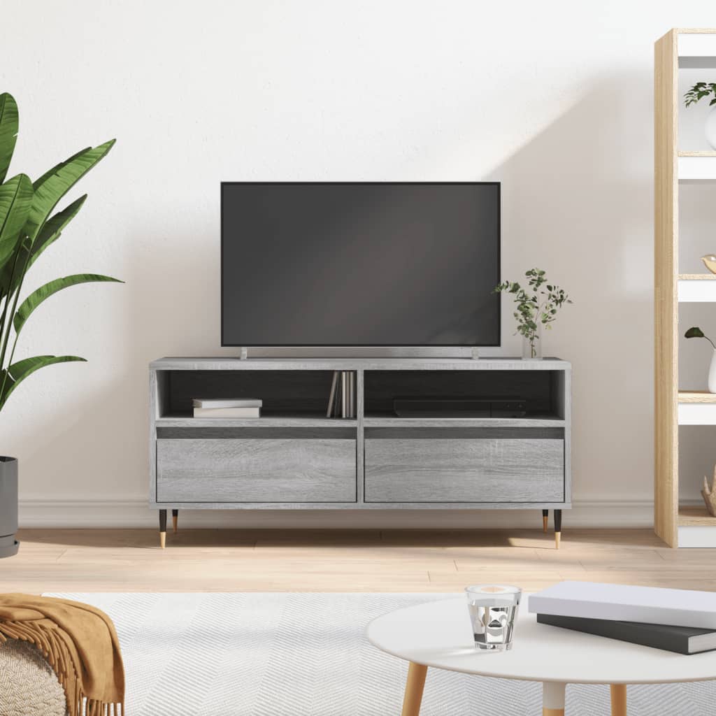 Comodă Tv, Alb Extralucios, 100X34,5X44,5 Cm, Lemn Prelucrat