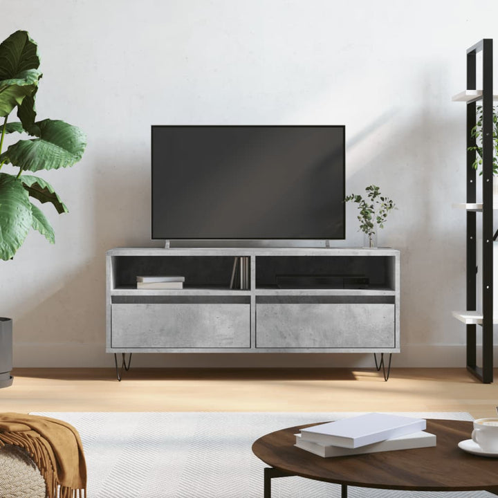 Comodă Tv, Alb Extralucios, 100X34,5X44,5 Cm, Lemn Prelucrat