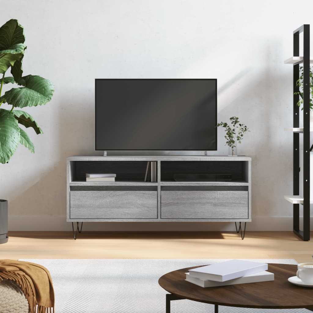 Comodă Tv, Alb Extralucios, 100X34,5X44,5 Cm, Lemn Prelucrat