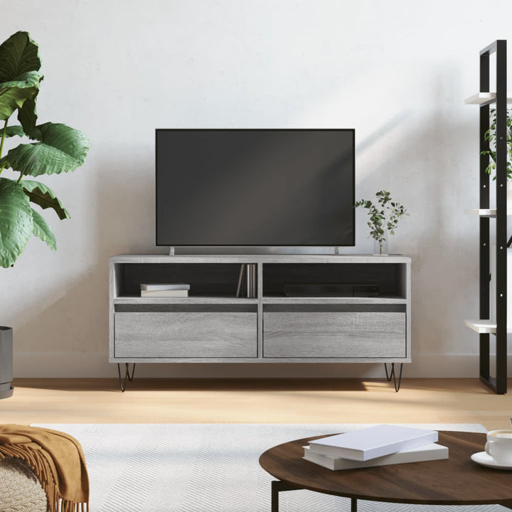 Comodă Tv, Alb Extralucios, 100X34,5X44,5 Cm, Lemn Prelucrat