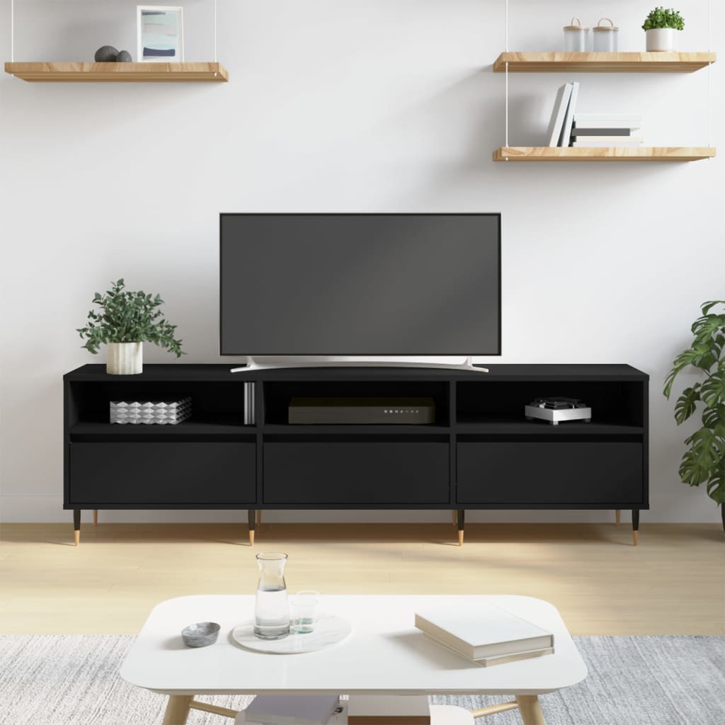 Comodă Tv, Alb Extralucios, 150X30X44,5 Cm, Lemn Prelucrat