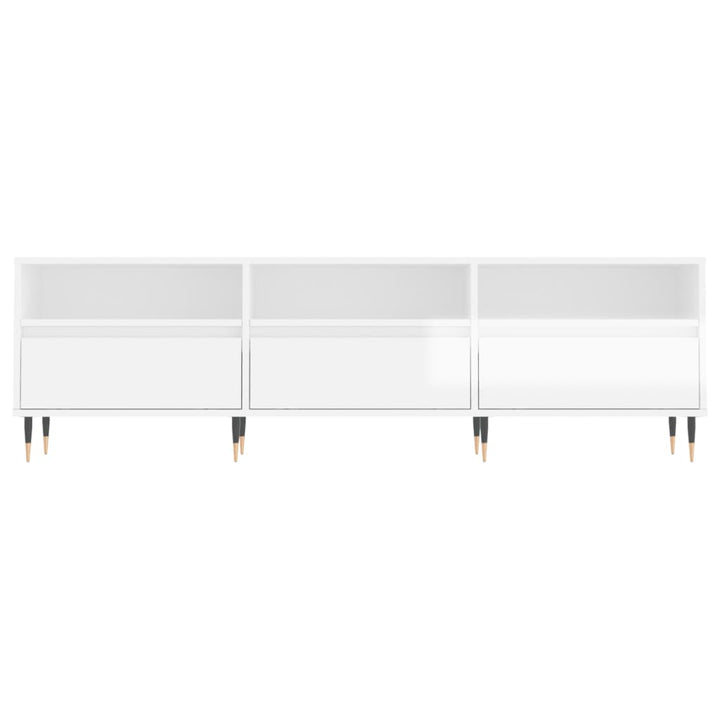 Comodă Tv, Alb Extralucios, 150X30X44,5 Cm, Lemn Prelucrat