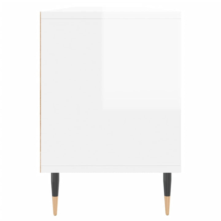 Comodă Tv, Alb Extralucios, 150X30X44,5 Cm, Lemn Prelucrat