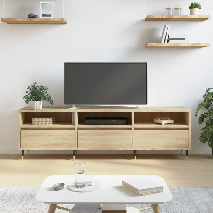 Comodă Tv, Alb Extralucios, 150X30X44,5 Cm, Lemn Prelucrat