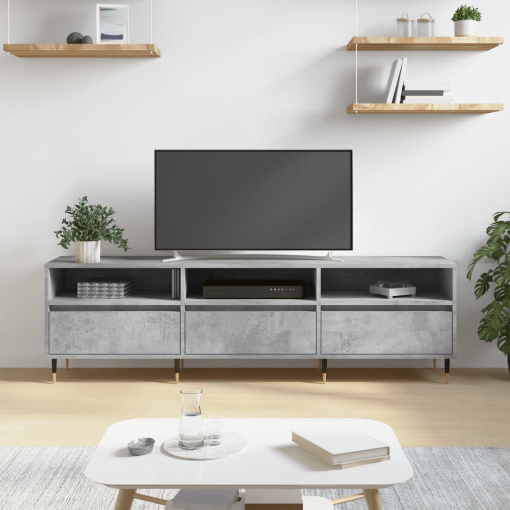 Comodă Tv, Alb Extralucios, 150X30X44,5 Cm, Lemn Prelucrat