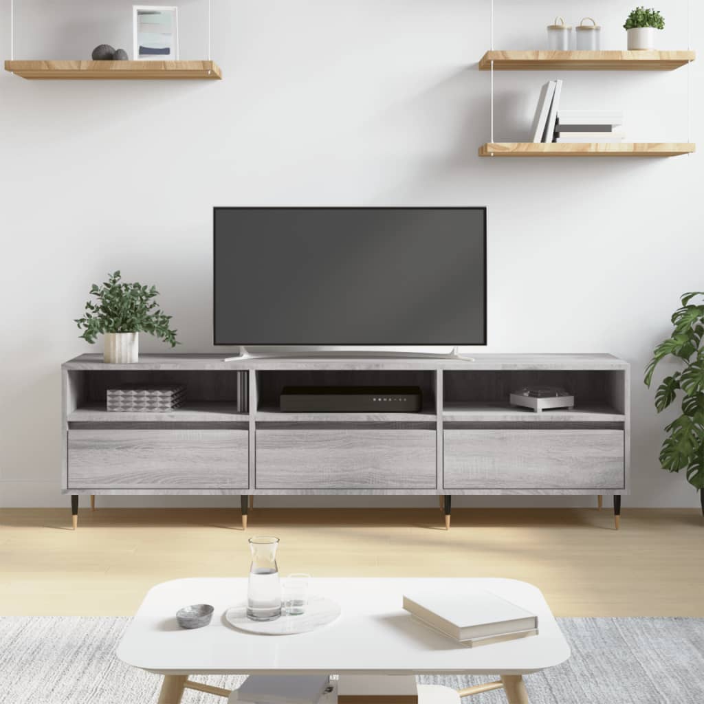 Comodă Tv, Alb Extralucios, 150X30X44,5 Cm, Lemn Prelucrat