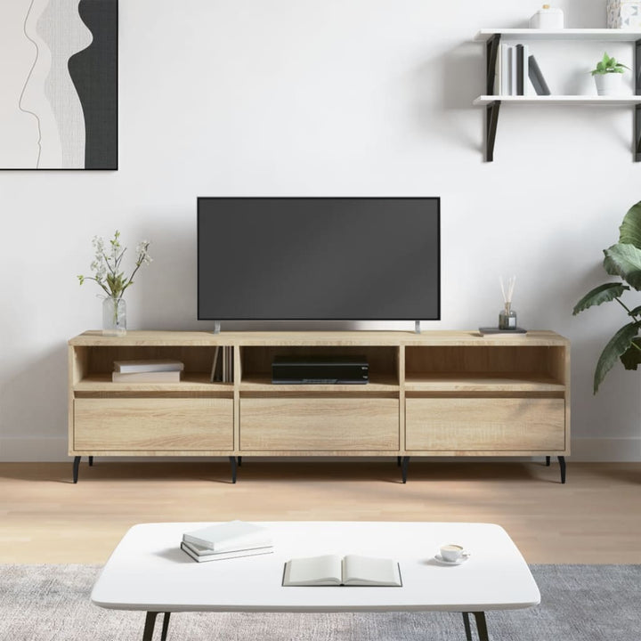 Comodă Tv, Gri Sonoma, 150X30X44,5 Cm, Lemn Prelucrat