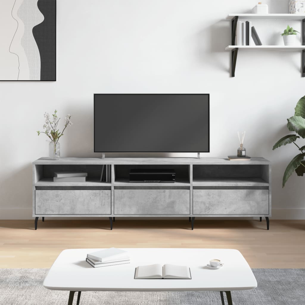 Comodă Tv, Gri Sonoma, 150X30X44,5 Cm, Lemn Prelucrat