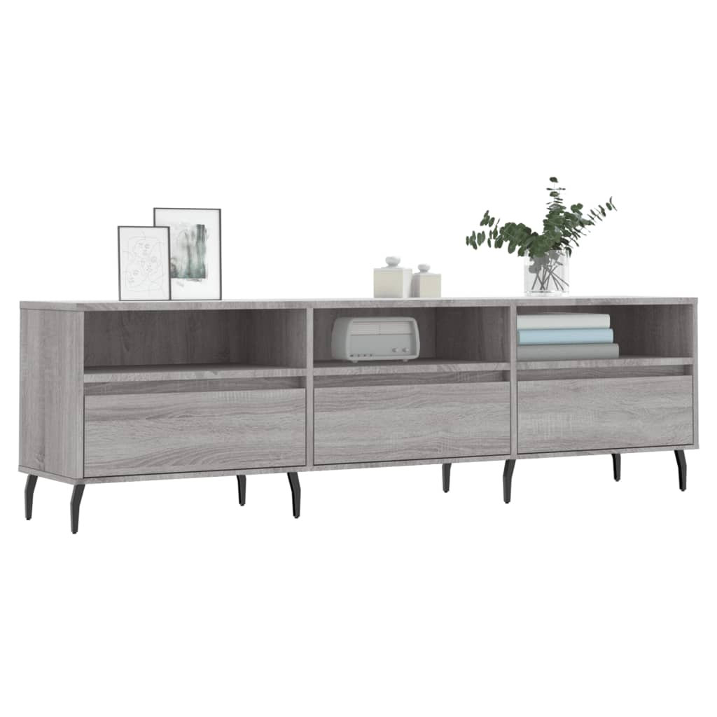 Comodă Tv, Gri Sonoma, 150X30X44,5 Cm, Lemn Prelucrat