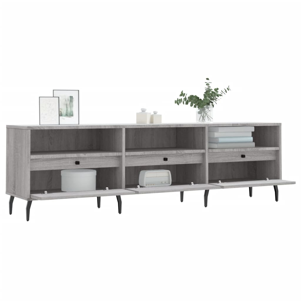 Comodă Tv, Gri Sonoma, 150X30X44,5 Cm, Lemn Prelucrat