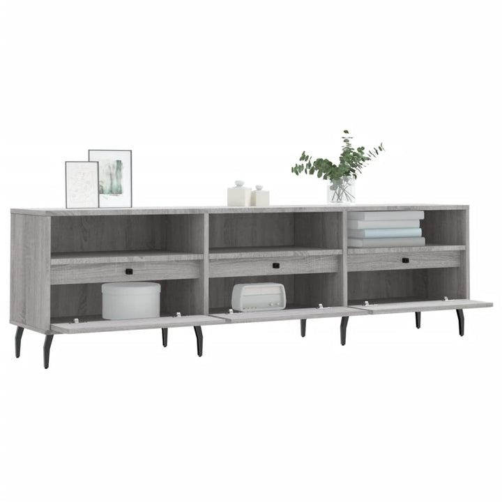 Comodă Tv, Gri Sonoma, 150X30X44,5 Cm, Lemn Prelucrat