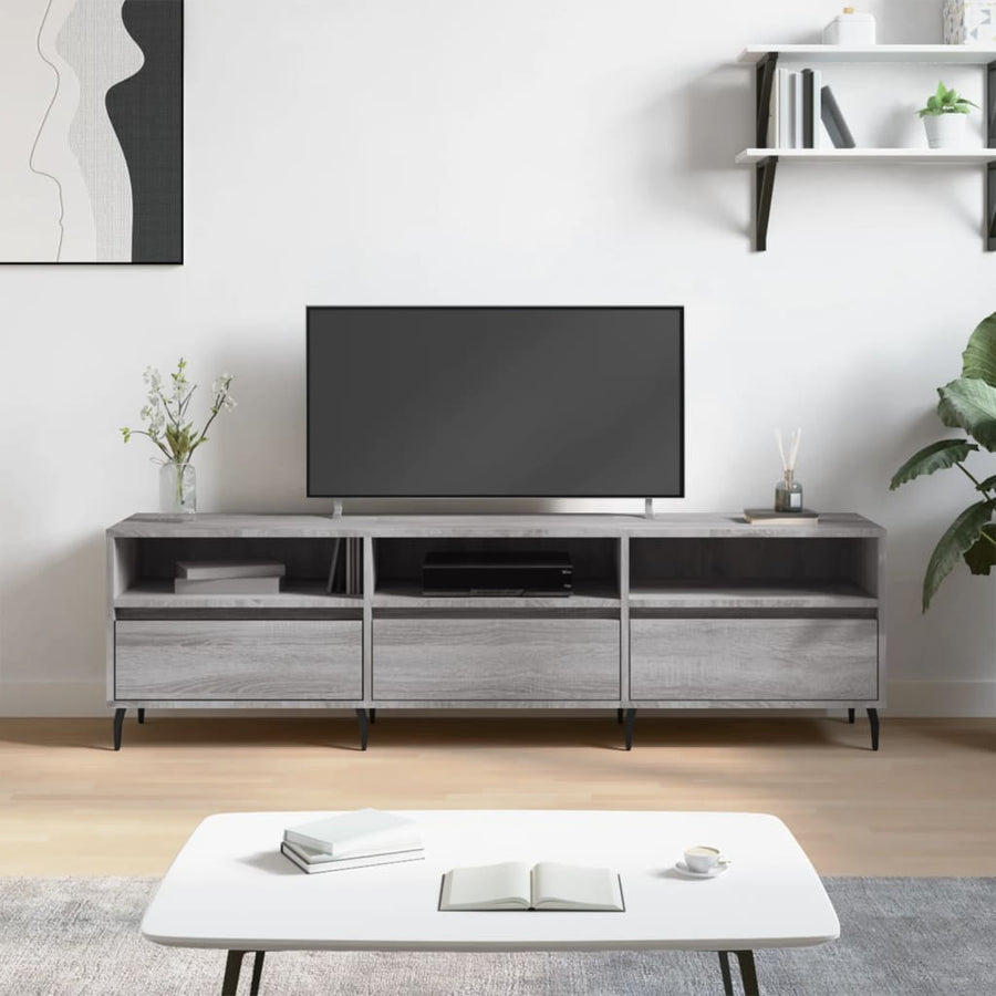 Comodă Tv, Gri Sonoma, 150X30X44,5 Cm, Lemn Prelucrat