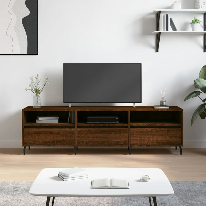 Comodă Tv, Gri Sonoma, 150X30X44,5 Cm, Lemn Prelucrat
