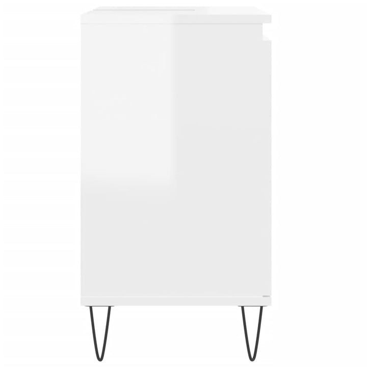 Dulap De Baie, Alb Extralucios, 58X33X60 Cm, Lemn Prelucrat